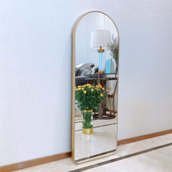 160*60cm 전장 물결 모양 장식적인 지면 서 있는 화장 거울